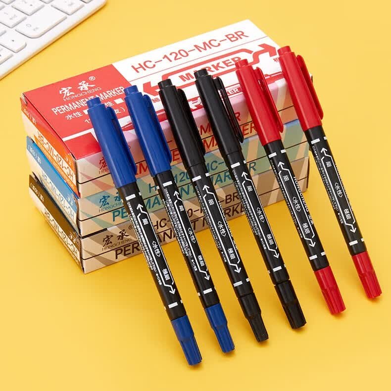 简菲 油性勾线笔蓝色 10支