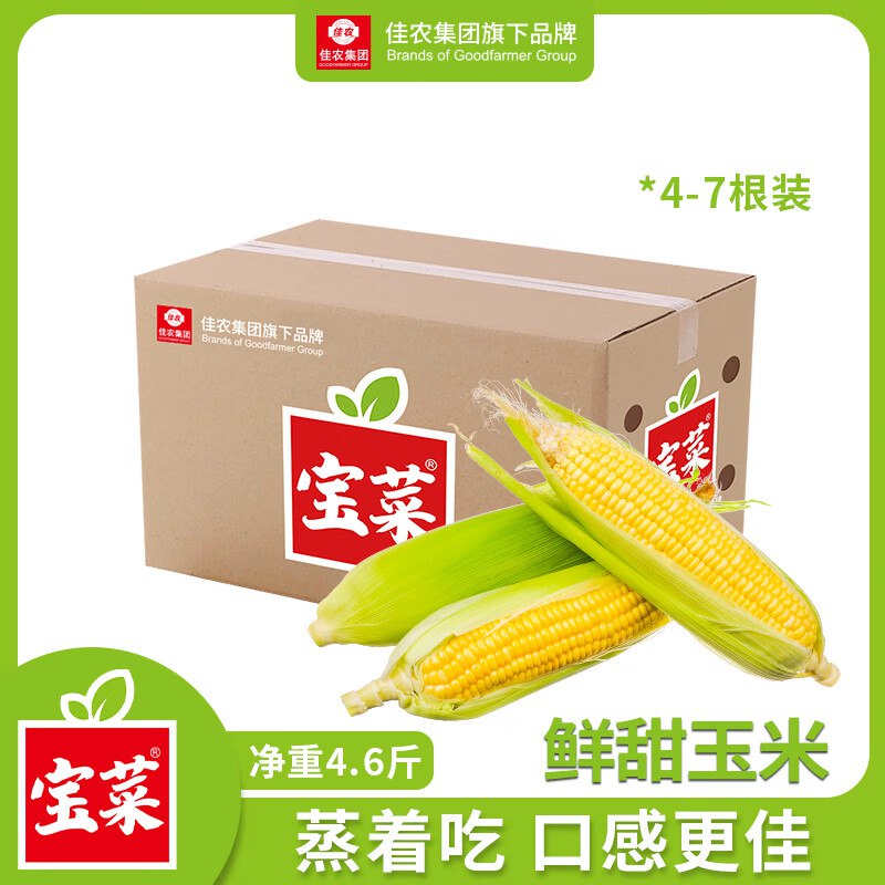 自营佳农 宝菜山东水果玉米 净重4.6斤